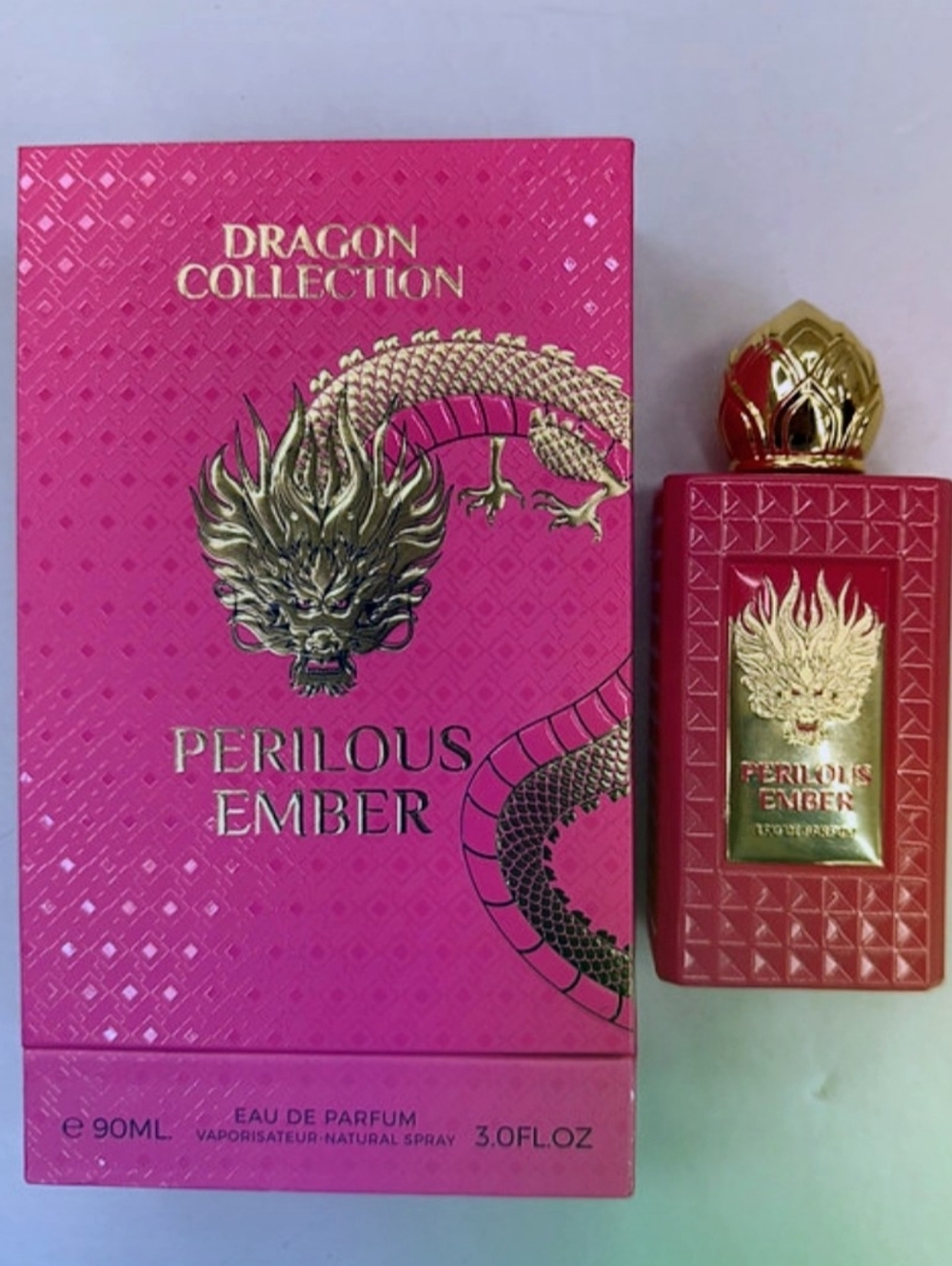 Perilous Ember Dragon Collection Eau de Parfum - Pink & Gold Bottle